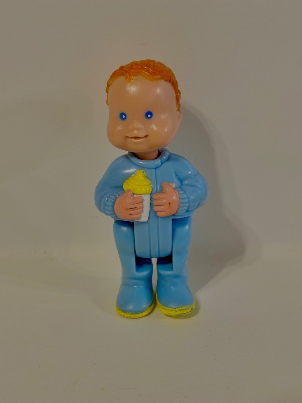 Fisher Price Loving Family 1994 Dollhouse Baby Boy Doll Figure Blue w/ Bottle